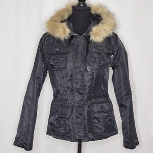 Alpha Industries Adrienne Black Nylon Jacket - Size S